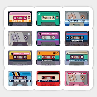 Stereo Music Cassette Tapes Sticker